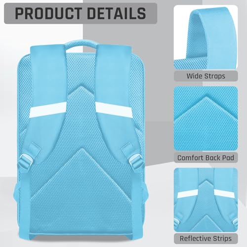 Gamer Backpack for Boys,School Boys Backpack for Kids Children Teens Elementary Middle High School,17" Large Capacity Student Bookbag & Multifunctional Video Game Travel Bag - color: Mint Blue-backpack Only