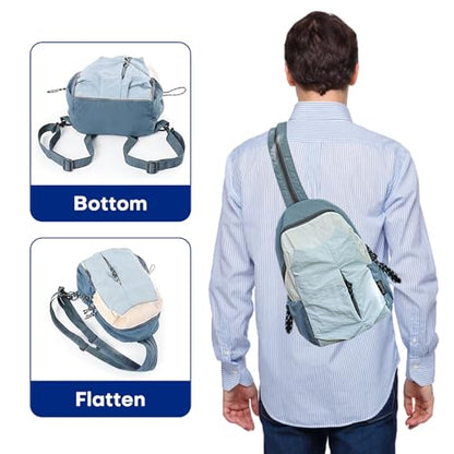 Ultralight Convertible Sling Backpack - Wear as Crossbody or Backpack for Commuting, Hiking, Travel and Cycling (Grey) - color: Grey
