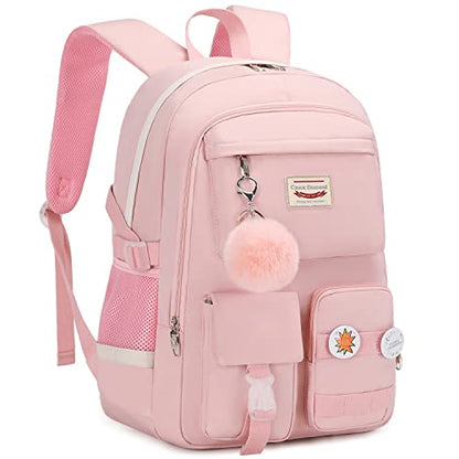 Classic Diamond School Backpack for Girls Laptop Backpack Cute Bookbag Kawaii College Backpack School Backpacks for Teens Girls Student (Pink) - color: Pink