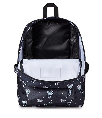 JanSport SuperBreak One Backpack - Durable, Lightweight Bag with 1 Main Compartment, Front Utility Pocket with Built-in Organizer, Premium Backpack, Pastel Petals - color: Pastel Petals Black/Blue/Pink/Green