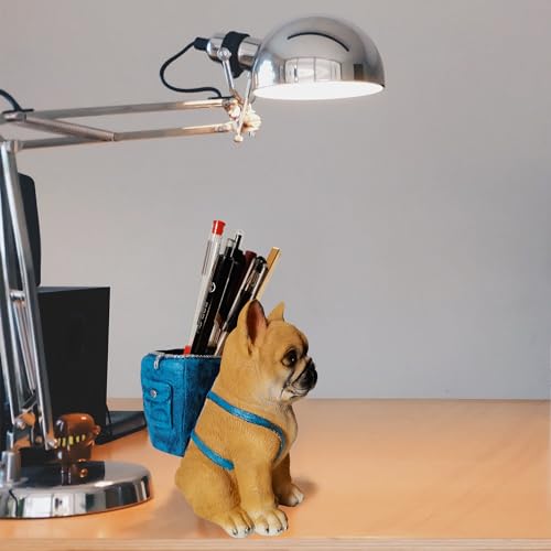 Dog Pen Holder for Desk French Bulldog Gifts for Men Women and Kids Unique Pen Pencil Holder Cup Funny Desktop Organizer for Home Office School Desk Decor (French Bulldog) - style: French Bulldog