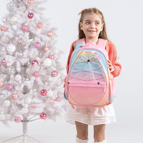Choco Mocha Kids Tennis Bag, 16 Inch Youth & Junior Tennis Backpack with Shoe Compartment, Holds 2 Rackets (21–23 Inch) - color: Pink Candy