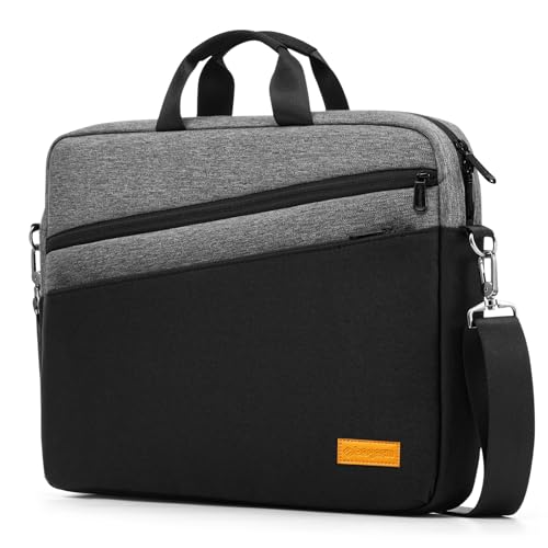 bagasin 17 17.3 inch Laptop Computer PC Shoulder Bag Carrying Case, Water-Repellent Fabric Briefcase, Lightweight Toploader, Business Casual or School - color: Grey, size: 17-17.3