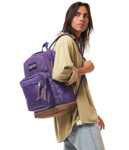 JanSport Right Pack Backpack - Durable Daypack with Padded 15" Laptop Sleeve, Spacious Main Compartment & Integrated Water Bottle Pocket - Grape Jelly - color: Grape Jelly