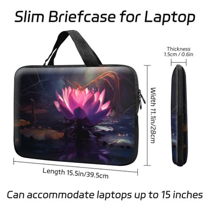 14 15 15.4 15.6 inch Laptop Handle Bag Computer Bag, Pouch Holder Notebook Sleeve Cover Soft Case Compatible for Dell,Lenovo,Toshiba HP, Asus Notebook-Lotus Blossoms - color: Lotus Blossoms