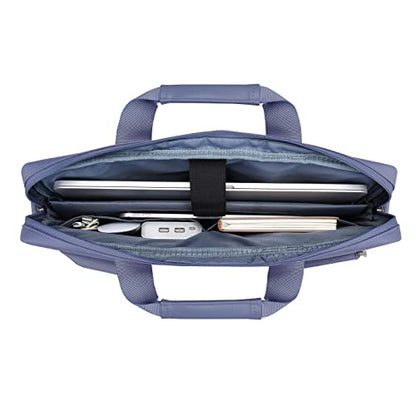 MOSISO Laptop Shoulder Bag 15.6 inch, 15-15.6 inch Computer Bag Compatible with MacBook Pro 16 inch, HP, Dell, Lenovo, Notebook with 2 Raised&1 Flapover&1 Horizontal Pocket&Handle&Belt, Lavender Gray - color: Lavender Gray, size: 16 inch