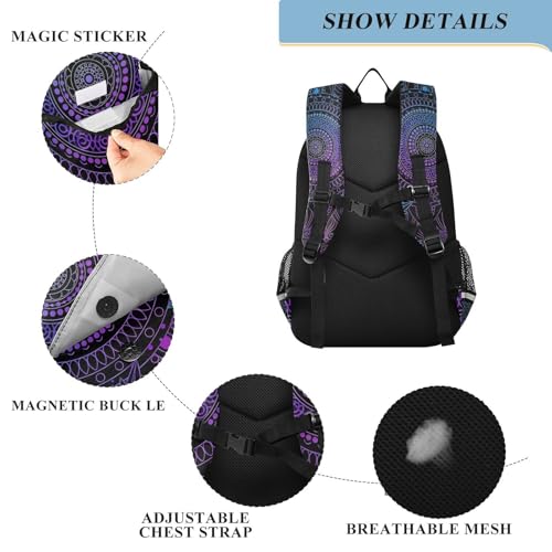 ALAZA Art Arabesque Mandala Boho Ethnic Bohemian Laptop Backpack Purse for Women Men Travel Bag Casual Daypack with Compartment & Multiple Pockets - color: Mandala