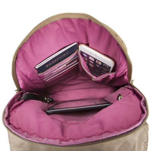 Travelon Anti-Theft Signature Slim Backpack - color: Latte