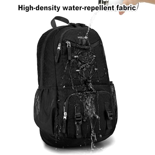 Nerlion Lightweight Foldable 35L Hiking Backpack Travel Backpack for Men Women Camping Waterproof Outdoor Hiking Daypack Backpack Black - color: Black