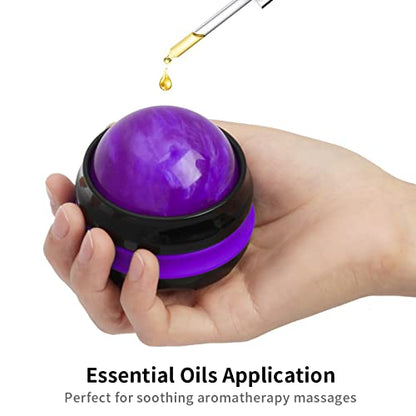 Coolrunner Massage Ball, Manual Roller Massager, Handheld Self Massage Therapy and Relax Full Body Tools for Sore Muscles, Shoulders, Neck, Arms, Legs, Back, Foot, Body (Purple) - color: Purple