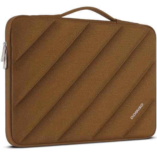 DOMISO 17 inch Laptop Sleeve Protective Case Cover Compatible with 17-17.3 inch HP Dell ASUS Lenovo Chromebook,Waterproof Computer Cases Bag with Handle,Caramel - color: Caramel, size: 17 inch