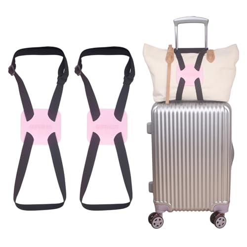 Luggage Straps，Luggage Straps for Suitcases Add a Bag Easy to Travel Belt for Luggage，Bag Bungee for Luggage，Adjustable Size Luggage Belt (Light Pink-2) - color: Light pink-2