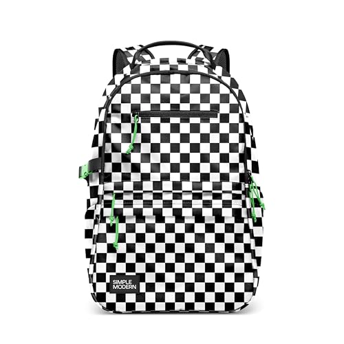 Simple Modern Ellis Backpack for School | Medium 20L Elementary Middle and High School Bookbag for Kids and Teens | Girls and Boys | Black and White Checkmate - color: Pattern: Black and White Checkmate, size: Medium | 20 Liter