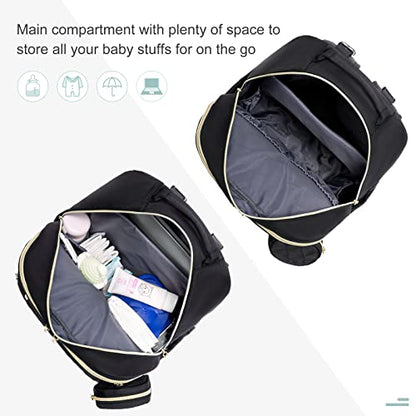 LOVEVOOK Diaper Bag Backpack, Quilted Baby Bag with Changing Pad & Pacifier Holder, Waterproof Travel Diaper Bags for Baby Boys Girls, Stylish and Large Capacity, Lozenge-Black - color: Lozenge-black