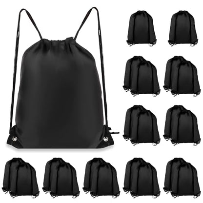 COIDEA Drawstring Backpack 20Pcs Drawstring Bags, Draw String Back Bag Drawstring Bags Bulk for Sports, Gym, Travel, Swimming, Beach (Black) - color: Black