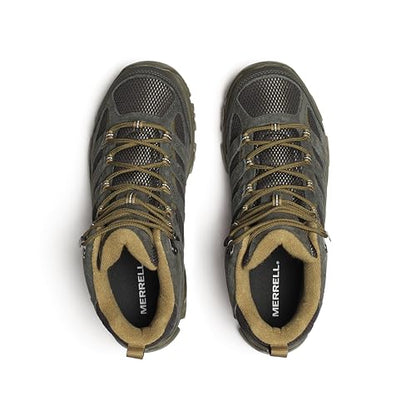 Merrell Men's Moab 3 Mid Waterproof Hiking Boots - color: Black/Beluga, size: 7.5 Wide