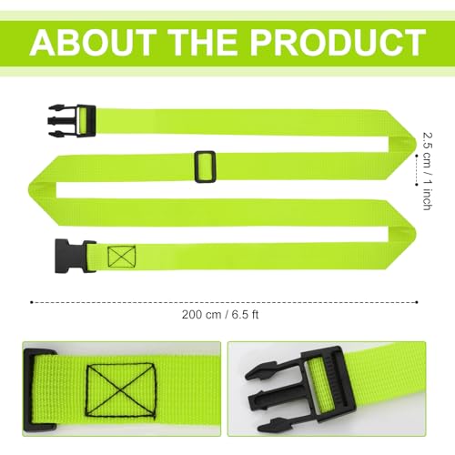 6.5 Feet Strap Cone Carrier Sport Cone Carrying Strap Adjustable Agility Disc Cone Strap Carrier for Storage & Travel with Quick Snap Closure - color: Green