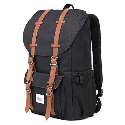 KAUKKO Travel Laptop Backpack Outdoor Rucksack Causal backpack Fits 15.6"(Nylon Black) - color: Nylon Black, size: Large