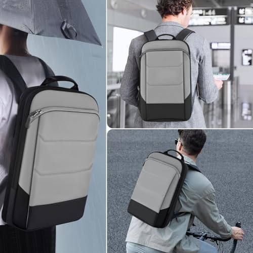 ZINZ Laptop Backpack 17.3 Inch Business Travel Backpack, Water Resistant Large Daypack Bag for Men Women - Gray&Black edge - color: Gray&black Edge