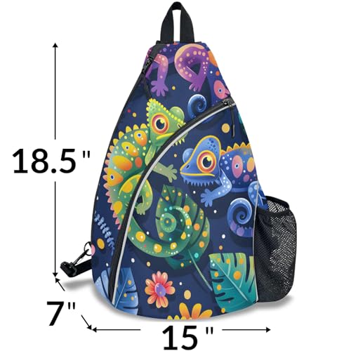 Pickleball Bag for Women Men Adjustable Crossbody Sling Backpack Hold Pickleball Paddle Water Bottle - color: Multicolor 1