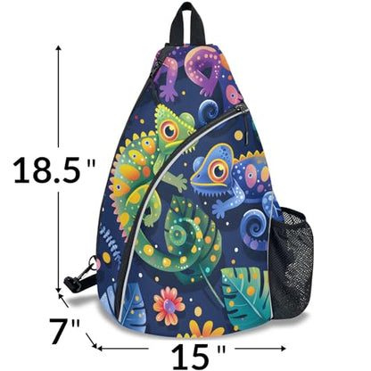Pickleball Bag for Women Men Adjustable Crossbody Sling Backpack Hold Pickleball Paddle Water Bottle - color: Multicolor 1