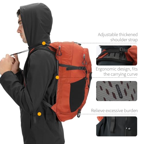 IX INOXTO Hiking Hydration Backpack with 2L/3L Water Bladder for Women and Men18L/25L Water Backpack for Hiking, Cycling, Climbing, Camping - style: Orange-3L Water Bladder
