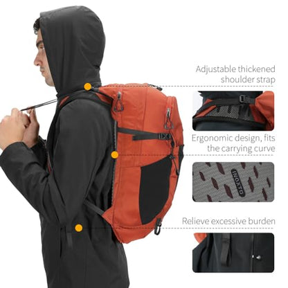 IX INOXTO Hiking Hydration Backpack with 2L/3L Water Bladder for Women and Men18L/25L Water Backpack for Hiking, Cycling, Climbing, Camping - style: Orange-3L Water Bladder