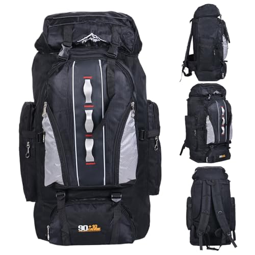 Camping Backpack, 100L Tear and Water-resistant Hiking Backpack, Multi-pocket Camping Rucksack with Zipper, Bag for Men and Women Travel Outdoor