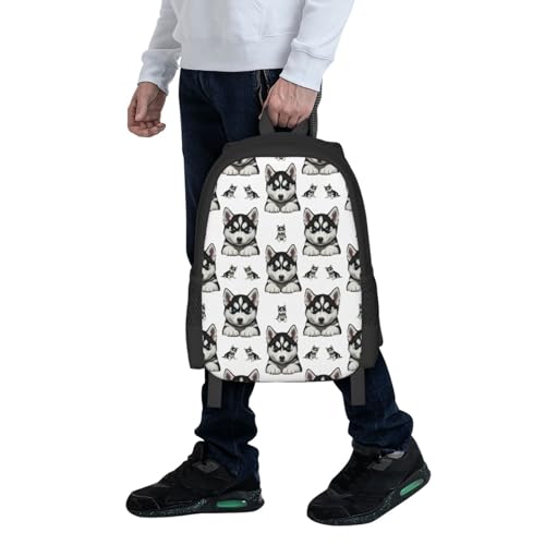 Wear Resistant Outdoor Backpack Husky Dog Printing, Big Capacity Adjustable Strap Rucksack Unisex Bag for Trekking Camping Daily Carrying - color: Design (404)