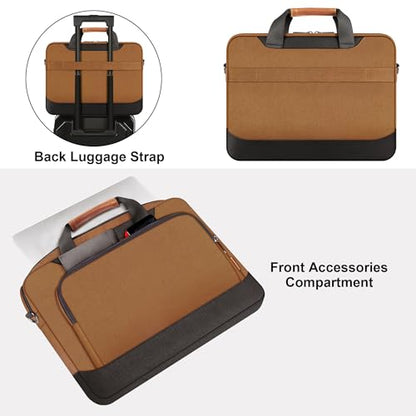 DOMISO 17-17.3 Inch Laptop Bag Large Capacity Shoulder Case for Dell Precision 17/MSI/HP Pavilion 17, Brown - color: Brown, size: 17 - 17.3 Inch