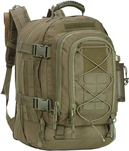 Expandable 40-64L Military Tactical Backpack 3 Day Bag Hiking Gym Sport Camping - color: Green