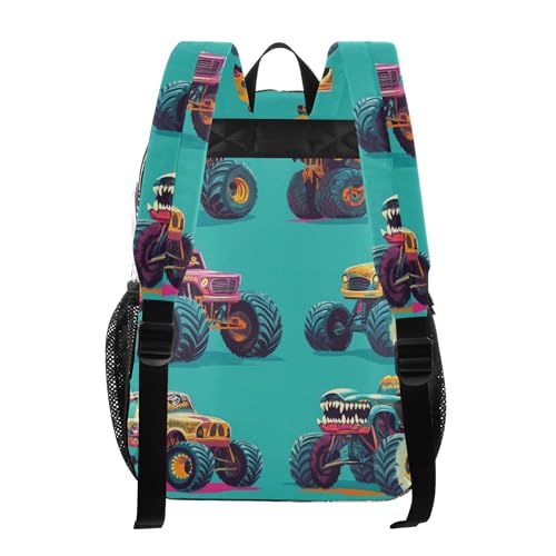 Monster Trucks Green Clear Backpack PVC Transparent Backpack Lightweight Book Bag Capacity Clear Bag for Boys Girls Kids - color: Slate Grey