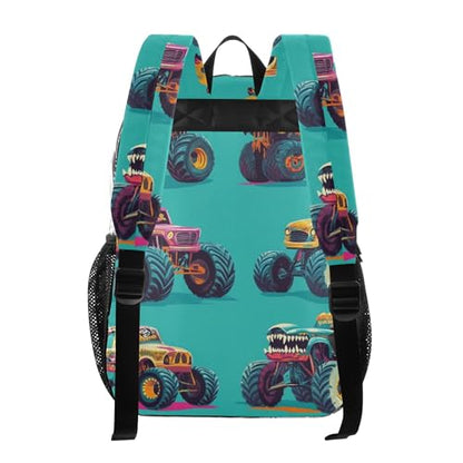Monster Trucks Green Clear Backpack PVC Transparent Backpack Lightweight Book Bag Capacity Clear Bag for Boys Girls Kids - color: Slate Grey