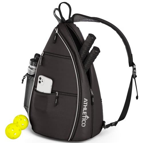 Athletico Sling Bag - Crossbody Backpack for Pickleball, Tennis, Racketball, and Travel for Men and Women - color: Black
