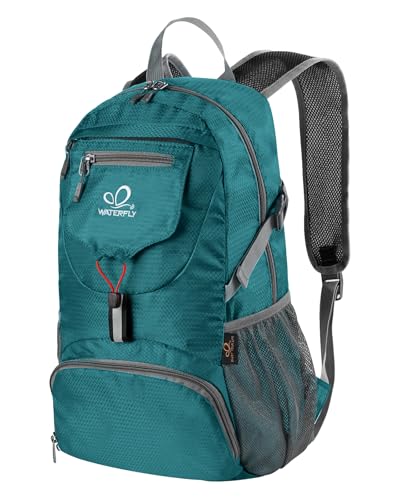 WATERFLY Small Lightweight Packable Backpack: 20l Ultra Light Foldable Travel Hiking Camping Daypack Day Pack for Man Woman - color: Green3