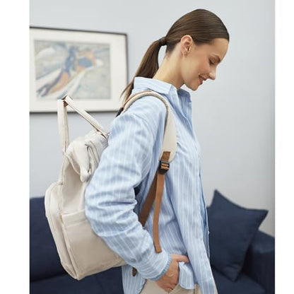 Diaper Bag Backpack, Multifunction Diaper Bag with Changing Station, Stylish Baby Bags, Large Unisex Diaper Backpack for Mom and Dad, Baby Registry Search, Portable Changing Pad – White Beige - color: White Beige
