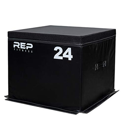 REP Fitness Stackable Soft Foam Plyo Box Set, Adjustable Plyometric Jump Box for Home Gym Workouts, Plyometric Jumping Platform for Exercise, Step Training, HIIT & CrossFit - style: 24"