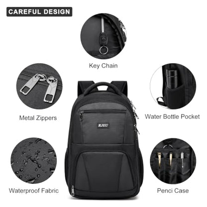 School Backpack for Teen Boys, 15.6 Inch Black Backpack with Laptop Padding | Water Resistant Backpack, Anti Theft,Padded Laptop Compartment, 3D Mesh Back Ventilation System,Trendy College Backpack - color: Black1, size: 15.6 inch