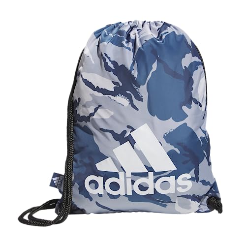 adidas Ready Sackpack – Drawstring Backpack Lightweight Small Gym Bag - color: Woodland Essential Camo Preloved Ink/White/Black/1.0