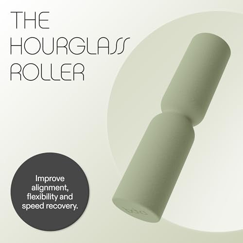 Bala Hourglass Foam Roller (Sage) - Soft Density Back Roller Foam for Physical Therapy, Deep Tissue Muscle Massage, Flexibility & Stretching - Workout Roller for Yoga, Neck, Back & Legs Exercise - color: Sage