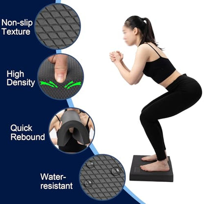 StrongTek Professional Foam Exercise Balance Pad - 15.8" x 13" x 2", High-Density TPE Foam Knee Pad, Non-Slip & Water-Resistant, for Balance Training, Physical Therapy, Yoga, and More - color: Grey