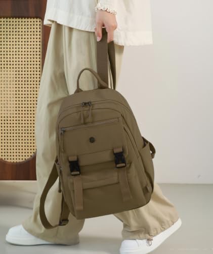 Backpack Purse for Women Small Backpack Nylon Travel Backpack - color: Brown