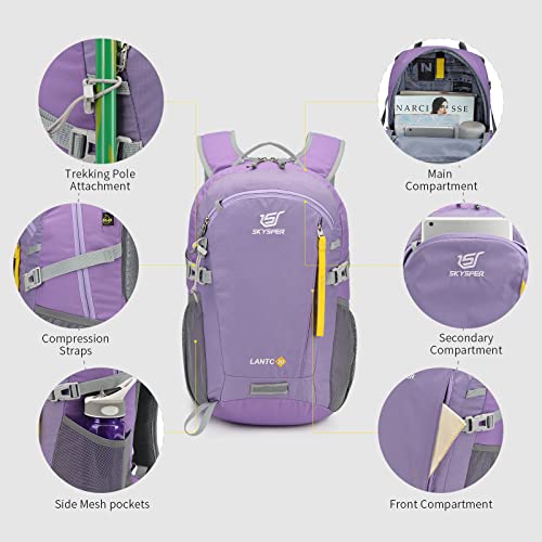 SKYSPER Small Hiking Backpack, 20L Lightweight Travel Backpacks Hiking Daypack for Women Men - color: Lantc20-purple, size: 20l