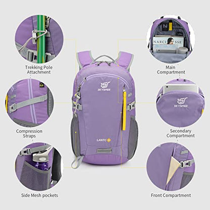 SKYSPER Small Hiking Backpack, 20L Lightweight Travel Backpacks Hiking Daypack for Women Men - color: Lantc20-purple, size: 20l