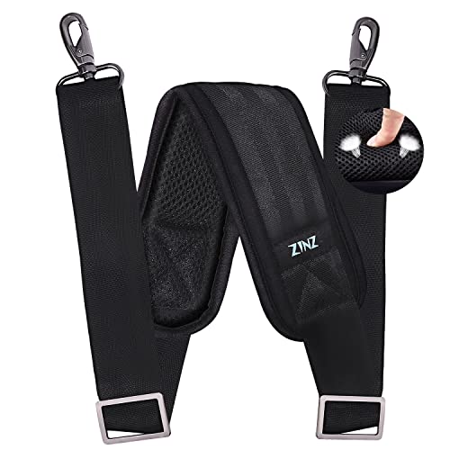 ZINZ 79 inch Shoulder Strap, Extra-thick Fixed Cushion Pad and Dual Clasps Universal Replacement Strap with Metal Swivel Hooks for Laptop Bags, Luggage Bags, Camera, Crossbody (200cm,Black) - color: Black