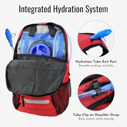20L Hydration Backpack with 3L Water Bladder Water Backpack for Hiking Hydration Pack Insulated Daypack for Commuting Black - color: Red