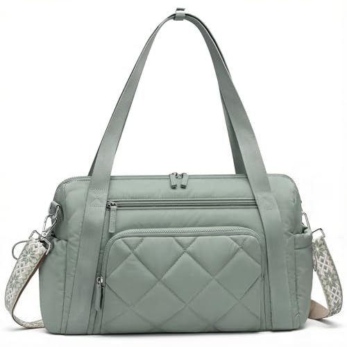 SYTRAH Gym Bag for Women, Duffle Weekender Bags for Travel, Lightweight Weekender Tote with Wet Pocket for Sports, Workout and Dance Green - color: Green(No shoe compartment)