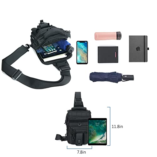 DegeTMVe Dual Pistol Holster Chest Bag Concealed Carry Sling Crossbody Tactical Gun Convertible Backpack Shooting Hunting - color: Black