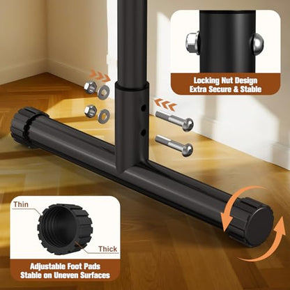 RELIFE REBUILD YOUR LIFE Dip Station Functional Heavy Duty Dip Stands Fitness Workout Dip bar Station Stabilizer Parallette Push Up Stand - color: Black-04