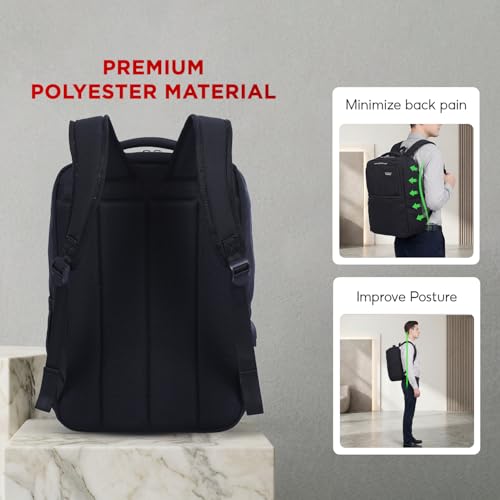 SAKOS Agatha 15.6 inch Laptop Backpack with USB Charging Port, Professional Travel Backpack Carry on Flight - TSA Approved, Water Repellent Backpack for Men & Women with Laptop Compartment - Black - color: 3. Agatha - Black